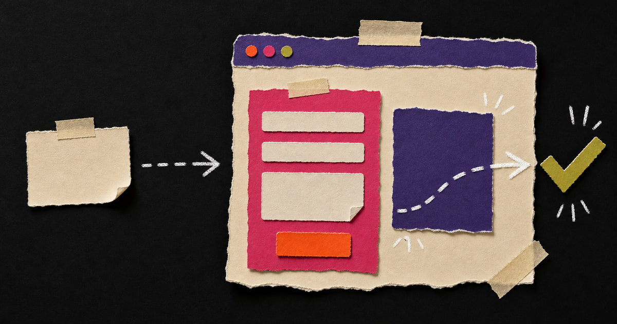 A small blank paper business card next to a much larger website that is actually doing work.