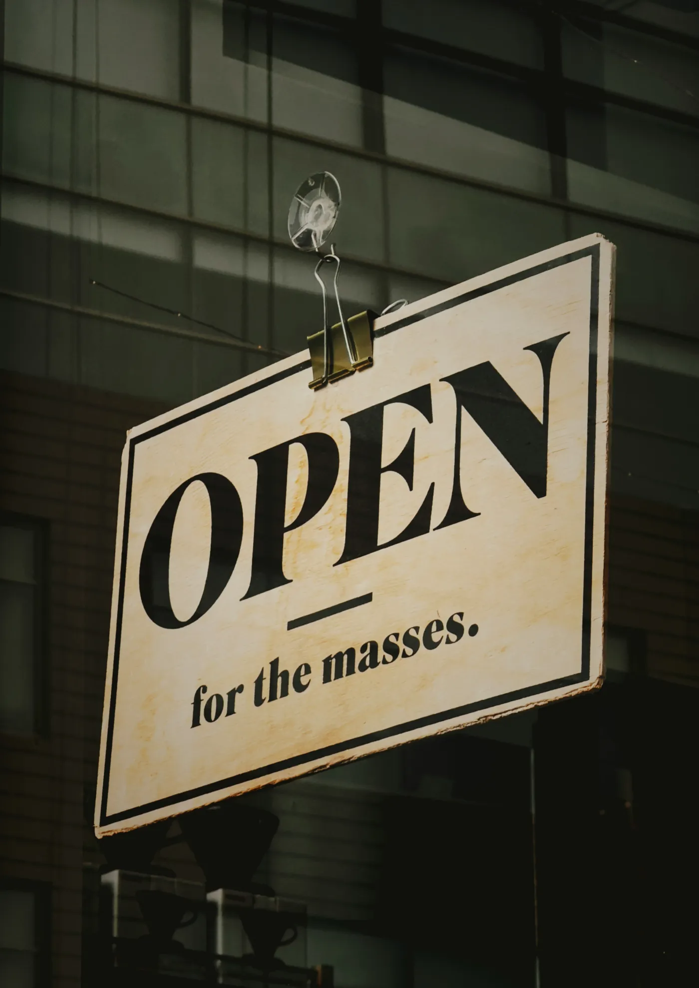 A vintage OPEN sign in a window: work with MadeByHomer