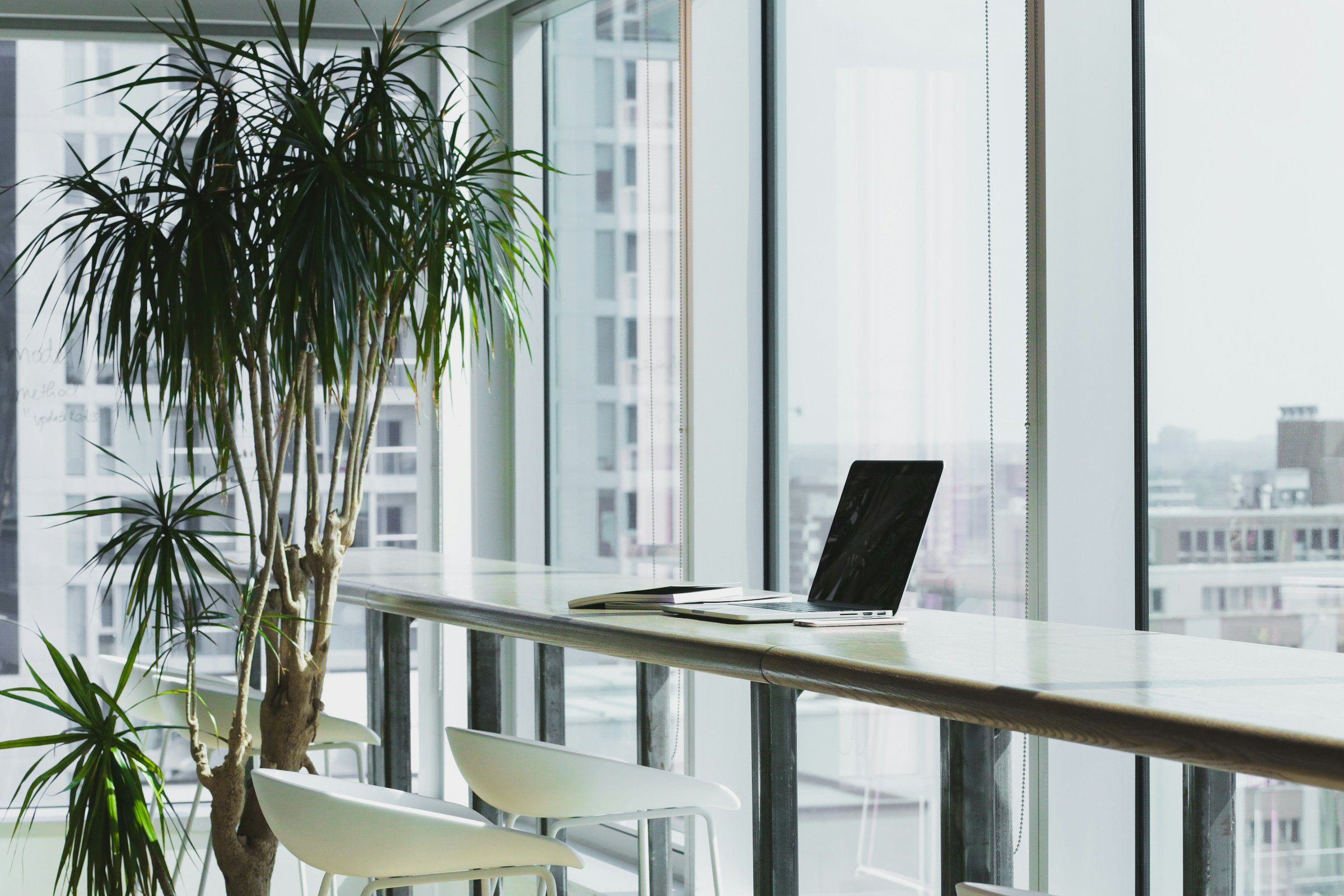 A small collective working together in a bright loft office
